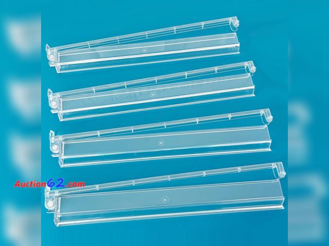 Lot 44-1746w - DNB Mahjong Rack Pusher Set - 4 Transparent Acrylic Mahjong Rack with Built in Pushers Set - Clear (one piece broken see photos) E-Commerce ...