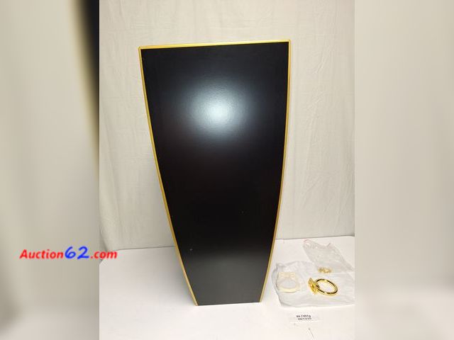 Lot 44-7491g - Tall tapered steel planter 13-3/4" T ×8-1/4" B ×30" H with drainage holes, black  Appears New, A basic inspection has been given to this ite...