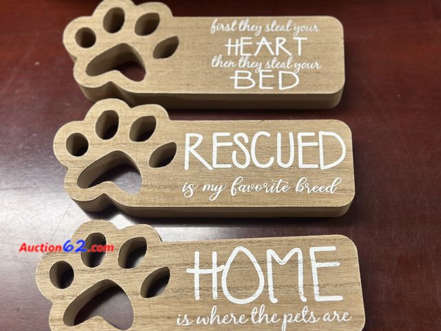 Lot 44-4078f - Set of 3 dog lovers decorative pieces. New See All Photo's Never opened, Factory Sealed