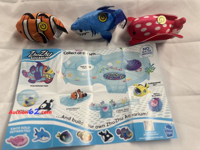 Lot 44-6008f - 3 pc ZHU-ZHU AQUARIUM SET. Batteries required. NEW. Opened for photos. See All Photo's Not Tested Never opened, Factory Sealed