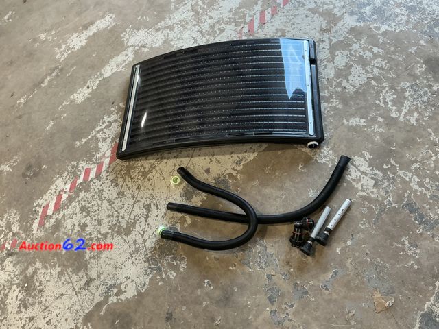 Lot 44-1154p - Retail value $220- Curve Solar Pool Heater, Made for Above-Ground and Inground Pools, Includes 2 Adapters, 2 Hoses E-Commerce Return, A basi...