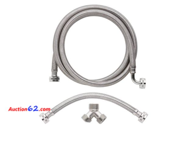 Lot 44-4039b - $29 Retail value- 3/4 in. FHT x 3/4 in. FHT x 72 in. Braided Stainless Steam Dryer Installation Kit 1. Appears New, A basic inspection has b...