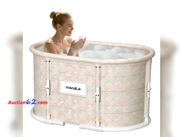 Lot 44-1675w - HLCZLUZ Portable Bathtub, Foldable Bathtub No Installation, Freestanding Shower Bathtubs with Cushion, Collapsible SPA Soaking Bath Tub, Hot...