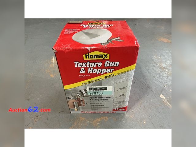 Lot 44-758i - Homax Texture Gun and Hopper, 5 Liter, 4670 See All Photo's Not Tested E-Commerce Return, A basic inspection has been given to this item. So...