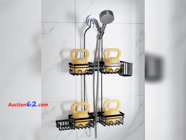 Lot 44-9167 - KEGII Shower Caddy Hanging for Handheld Showerheads, Rustproof Hanging Shower Organizer with Soap Dish, Toothbrush Holder and Hooks, Over Sh...