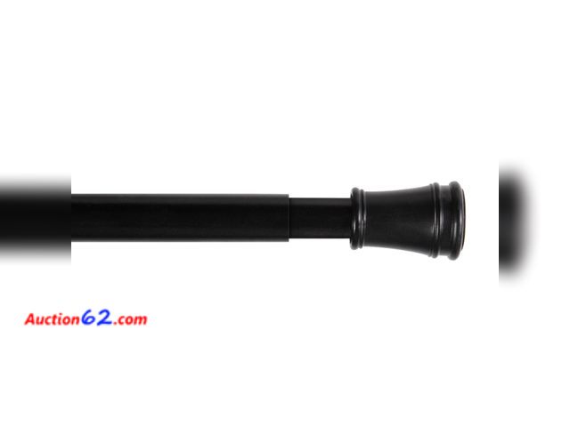 Lot 44-1118i - Kenney – Rogers Twist &amp; Fit Tension Window Curtain Rod, No Tools Installation, 5/8" Diameter, Adjustable 48–84", Black Appears New, A ba...