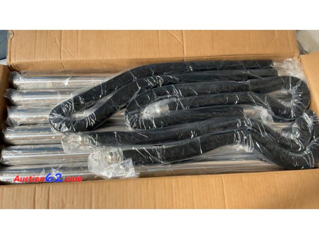 Lot 44-311 - $119.99 Retail price - 6 Pack Silver Stanchions and Velvet Ropes Set, Stainless Steel Crowd Control Barriers, 3Pcs Black Ropes and Poles for...