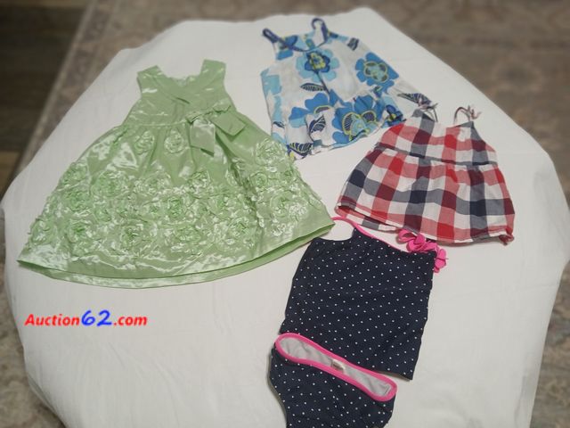 Lot 44-2109j - Gently used dress (worn once) size 24 month Bonnie Baby dress.  One gently used Oshkosh 18/24 month 2 piece swimsuit.  One gently used Oshko...