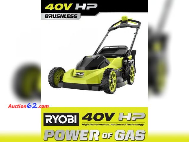 Lot 44-7392o - RYOBI 40V HP brushless 20" cordless electric battery walk behind self-propelled lawn mower retail $379.00 Appears New, A basic inspection ha...