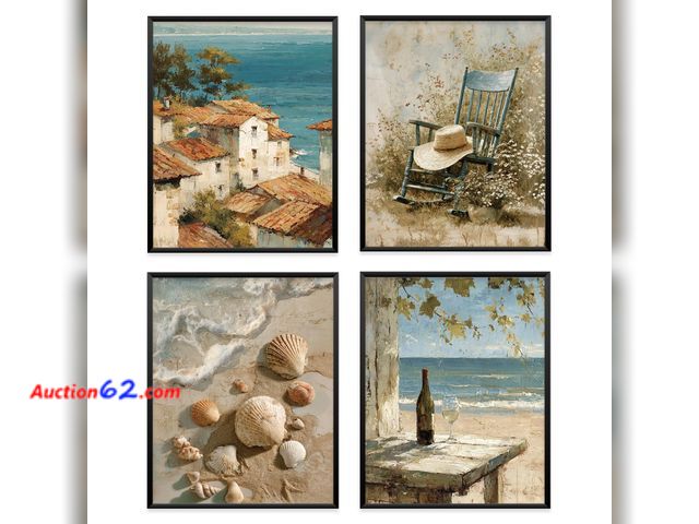 Lot 44-936m - Cottagecore Daisy Floral Wall Art Decor, 8x10 In Set of 4 (Unframed) Appears New, A basic inspection has been given to this item. Sold AS-IS...