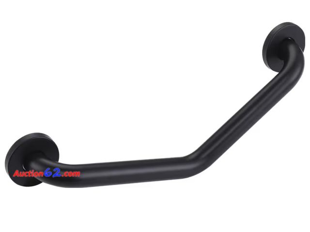 Lot 44-6590t - Angled Handicap Grab Bar for Shower, Shower Handles for Elderly, Shower Grab Bars for Seniors with Concealed Screws (Black) Appears New, A b...