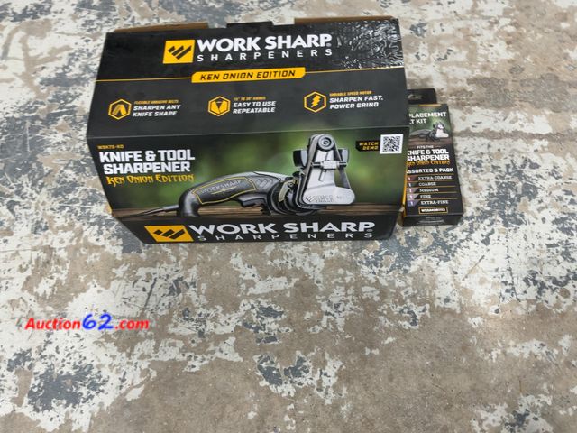 Lot 44-1597t - $150 Retail price - Work Sharp Sharpeners Knife &amp; Tool Sharpener Ken Onion Edition - Flexible Abrasive Belts, Easy to Use Not Tested See...