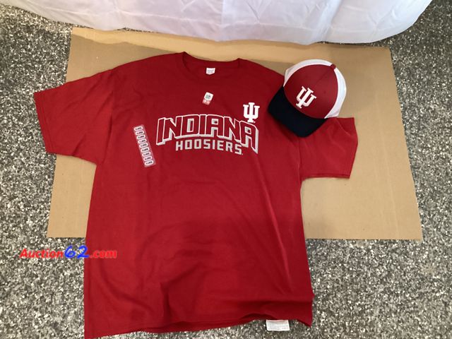 Lot 44-7753i - Lot of (1) XL Indiana University T-shirt and IU trucker hat.  Appears New, A basic inspection has been given to this item. Sold AS-IS. See A...