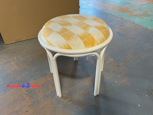 Lot 44-823 - Target Traveled Collection Round Padded Stool Seat Yellow Ikat See All Photo's Not Tested E-Commerce Return, A basic inspection has been giv...