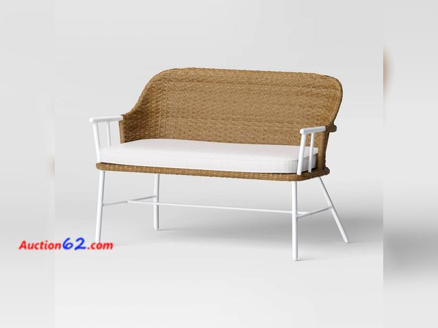 Lot 44-531e - $262 Retail price - Lenwood Steel Outdoor Patio Garden Bench Brown - Threshold™ Designed with Studio McGee Not Tested See All Photo's Appear...