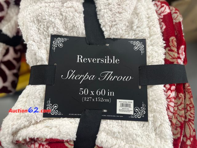 Lot 44-7533t - Reversible Sherpa throw 50x60. NEW. See All Photo's Not Tested Never opened, Factory Sealed
