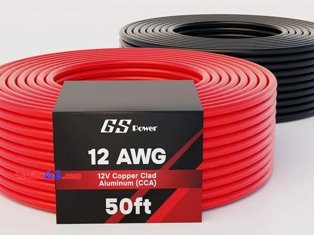 Lot 44-6536g - GS Power 12 Gauge Stranded Flexible Copper Clad Aluminum CCA Primary Automotive Wire for Car Stereo Amplifier 12Volt Trailer Harness Hookup ...