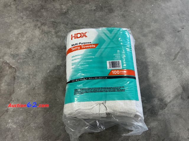Lot 44-139i - 14 in. X 14 in. Terry Towels (100-Count) Appears New, A basic inspection has been given to this item. Sold AS-IS.