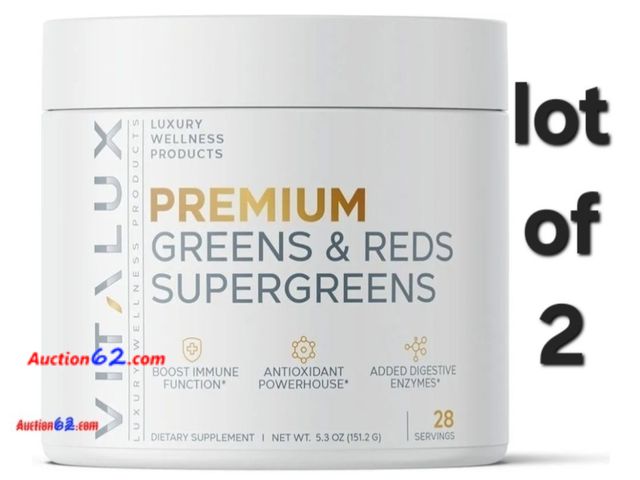 Lot 44-6583p - Lot of 2 VITALUX || #1 Rated Premium Greens &amp; Reds Superfood Powder || Immune Function, Added Antioxidants, Loaded w/ Digestive Enzymes ...