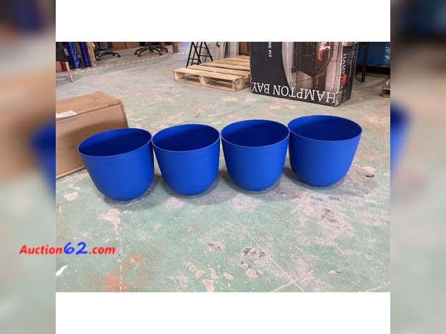 Lot 44-869j - Hampton Bay Planters 12"x12" RE Blue Pot, Set of 4 Not Tested Appears New, A basic inspection has been given to this item. Sold AS-IS.