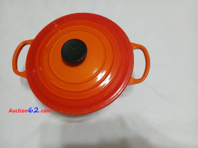 Lot 44-2012w - One very gently used LE CREUSET cast iron pot with lid, retail 264.00.  See all photos. Used See All Photo's Added today