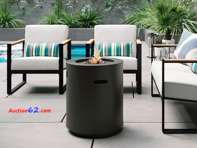 Lot 44-18p - $300 Retail value- Round Metal Outdoor Column Fire Pit Black - Threshold™ Appears New, A basic inspection has been given to this item. Sold ...