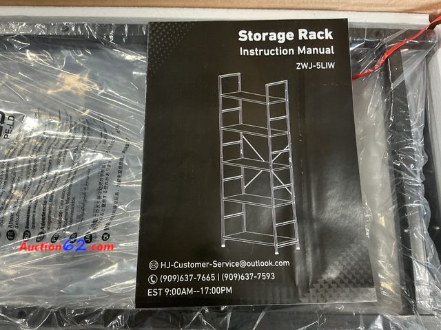 Lot 44-1180j - ZWJ-5LIW-BK 5-Tier Storage Rack Black Not Tested Appears New, A basic inspection has been given to this item. Sold AS-IS.