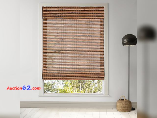 Lot 44-1629o - LazBlinds Cordless Bamboo Roman Shades for Windows, Light Filtering Natural Bamboo Blinds, Easy Lift Cordless Design for Living Room &amp; B...