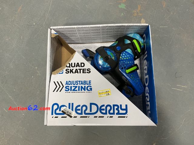 Lot 44-626j - Roller Derby Sport Kids' Roller Skate - Dinosaur Blue/Black M: Adjustable, Padded Collar
 Not Tested See All Photo's Appears New with box da...