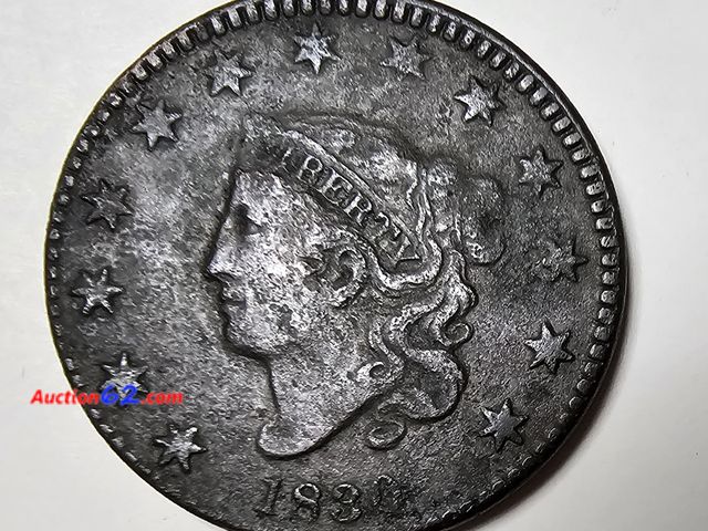 Lot 44-8382f - 1830 CLASSIC HEAD LADY LIBERTY LARGE CENT. MINTED IN PHILADELPHIA.-NT