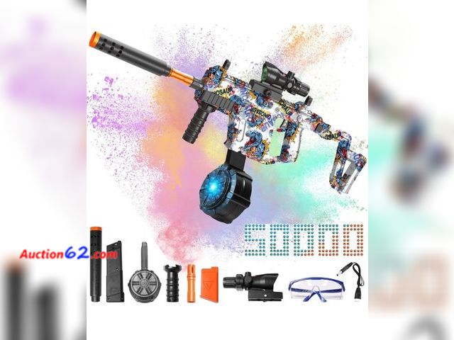 Lot 44-7150x - Gel Blaster Splatter Automatic Splatter Ball Toy rechargeable with goggles and ammo drum Appears New, A basic inspection has been given to t...