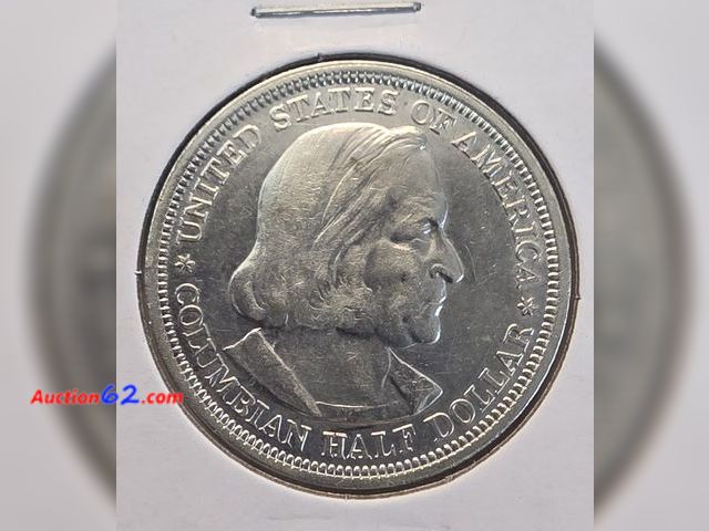 Lot 44-8308x - 1893 COLUMBIAN EXPOSITION 90% SILVER COMMEMORATIVE HALF DOLLAR. THIS IS THE 1ST COMMEMORATIVE COIN EVER MADE BY THE US MINT. THESE WERE GIVE...