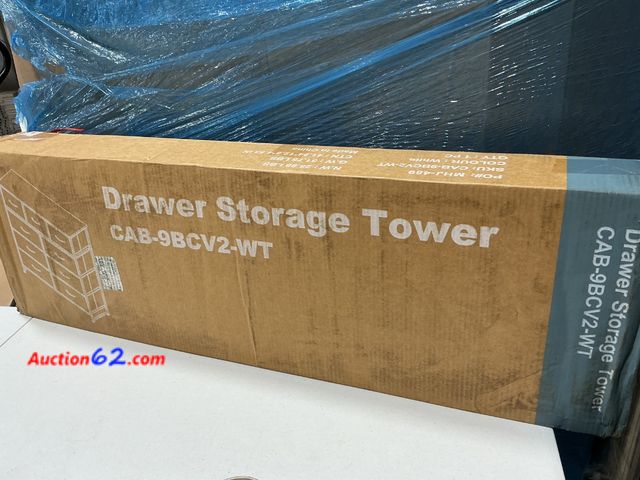Lot 44-183a - Drawer Storage Tower White CAB-9BCV2-WT See All Photo's Appears New, A basic inspection has been given to this item. Sold AS-IS. Never opene...