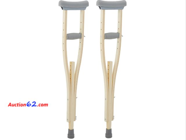 Lot 44-4041w - Sammons Preston Latex Free Wooden Crutches Adult 49-61 Pair Not Tested See All Photo's Appears New, A basic inspection has been given to thi...