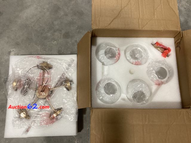 Lot 44-4013b - 5- Shade Light Chandelier- (1) Shade Is Broke  E-Commerce Return