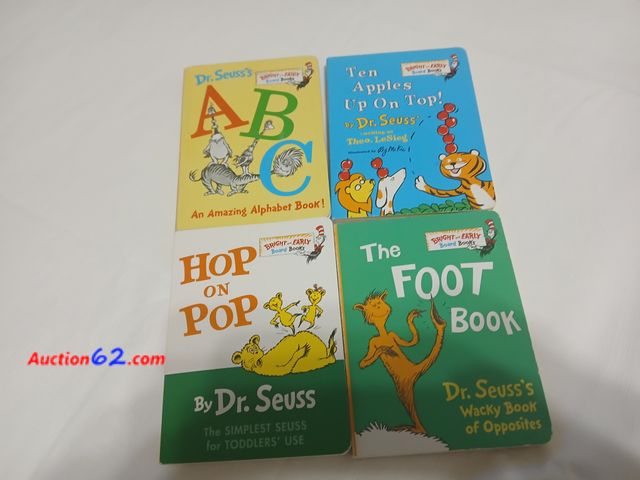 Lot 44-2111j - New small hardback Dr. Seuss books. One ABC  An Amazing Alphabet book.  One Ten Apples on Top book.  One Hop on Pop book.  One  The Foot boo...