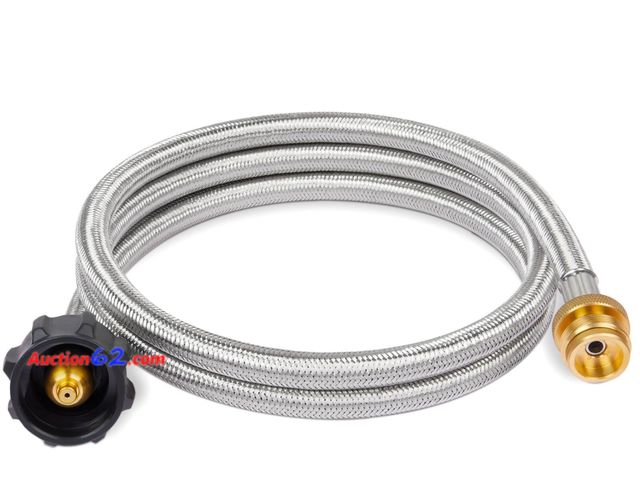 Lot 44-1664e - SHINESTAR Propane Hose Adapter Tank Stainless Steel Braided Appears New, A basic inspection has been given to this item. Sold AS-IS. See All...