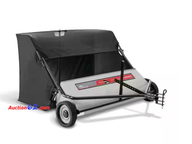 Lot 44-1512p - OHIOSTEEL Lawn Sweeper 50SWP26 - 50" Sweep Path, 26 cu ft Super Capacity Hopper, Extra Wide E-Commerce Return, A basic inspection has been g...