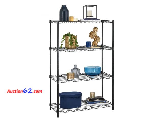 Lot 44-4035w - 4 Tier Shelving Metal Large Storage Shelves Appears New, A basic inspection has been given to this item. Sold AS-IS.