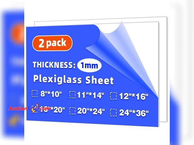 Lot 44-885 - (2 Pack) 16" x 20" Plexiglass Sheets 1mm Thick, Clear Acrylic Sheets Panel Cut to Size Plexiglass Acrylic Board, Cut with Engraver, Power Sa...