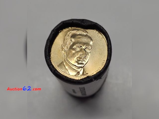 Lot 44-8310o - ROLL OF 2014 P CALVIN COOLIDGE PRESIDENTIAL DOLLARS. SOLD PRIVATELY TO COLLECTORS AND NOT ISSUED BY THE BANKS. $25 FACE. ALL COINS ARE BRILL...