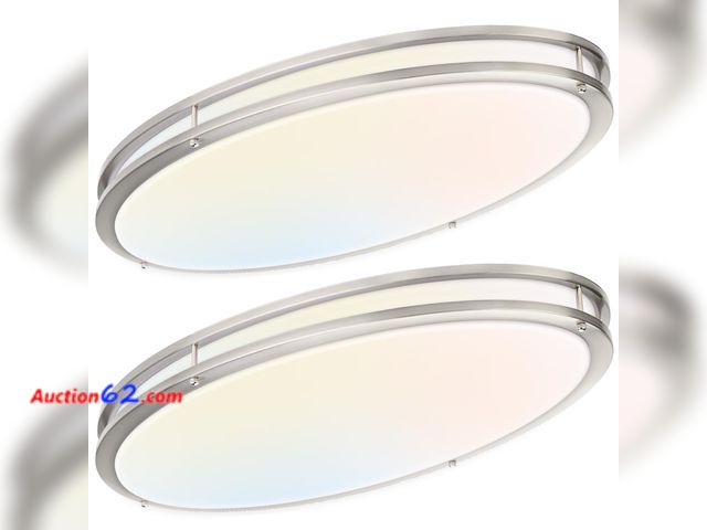 Lot 44-150 - $219.99 Retail price - DAKASON 2Pack 32In Oval LED Flush Mount Ceiling Light for Kitchen, 50W Modern Ceiling Light Fixture for Living Room, ...