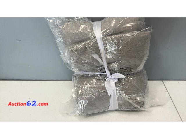 Lot 44-2608w - Set of 2 Grey Textured Throw Pillows Appears New, A basic inspection has been given to this item. Sold AS-IS. Not Tested See All Photo's App...