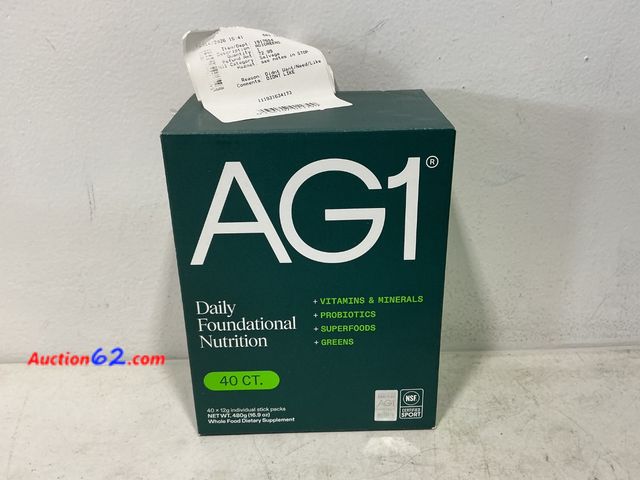 Lot 44-552j - AG1 Athletic Greens 40 X 12g Individual Sealed Nutrition Packets OPEN B0X See All Photo's Not Tested Appears New, A basic inspection has bee...