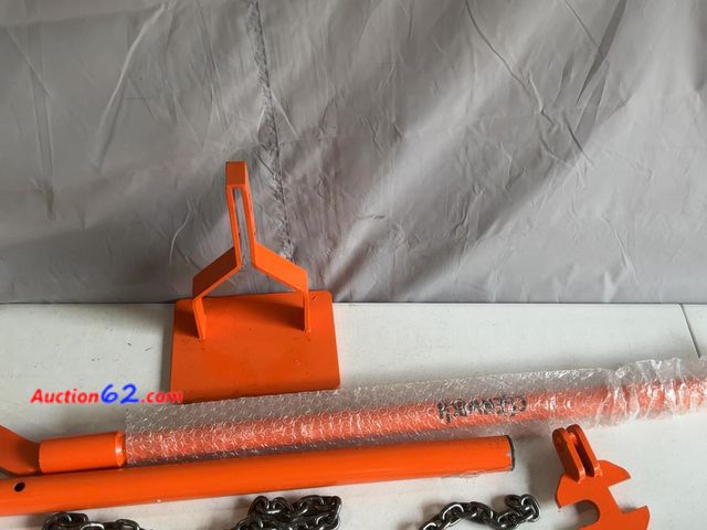 Lot 44-319M - Heavy Duty Orange Stake Puller Tool with Chain See All Photo's E-Commerce Return, A basic inspection has been given to this item. Sold AS-IS...