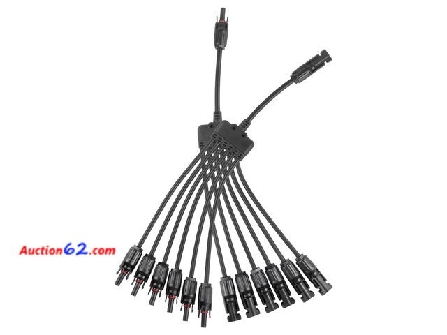 Lot 44-1585e - KNMIPJD Solar Panel Connector 6 to 1 Y Branch Parallel Adapter, 30A 1000V 10AWG Tool-Free IP67 Waterproof Cable for Solar Panels (Y Branch, ...