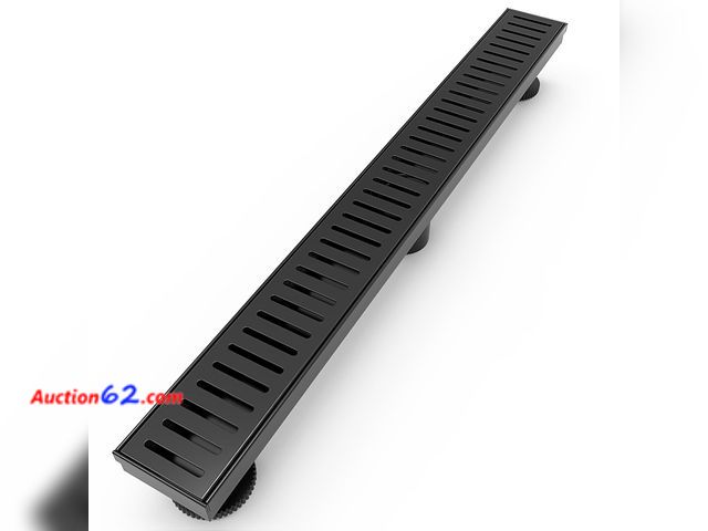 Lot 44-457o - $75.99 Retail price - WEBANG 28 Inch Linear Shower Drain Rectangular Floor Drain with Accessories Capsule Pattern Cover Grate Removable SUS3...