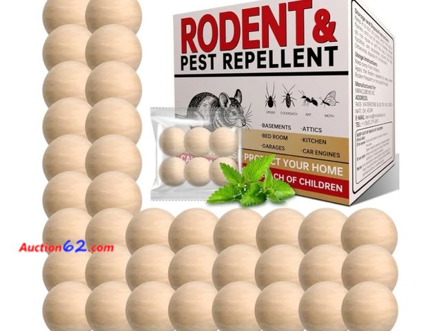 Lot 44-6533g - Mouse Repellent 36 Balls, Natural Plant-Based Mice Deterrent for Indoor and Outdoor Use Appears New