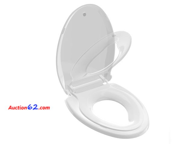 Lot 44-1561o - Huttdmel Potty Training Seat Built-in Toilet Seat, Elongated Toilet Seat 16.5inch with Baby Seat 2 in 1 Soft Close Quiet No Slapping, Magnet...