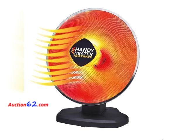 Lot 44-7384p - Handy heater 1200-watt electric ceramic parabolic space heater  Appears New, A basic inspection has been given to this item. Sold AS-IS. Tes...